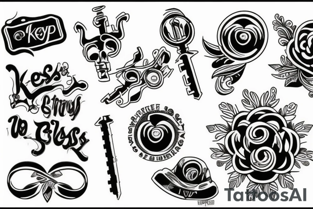 crossed keys tattoo idea