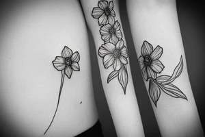 Single line daffodil tattoo idea
