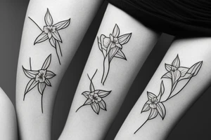 Single line daffodil tattoo idea