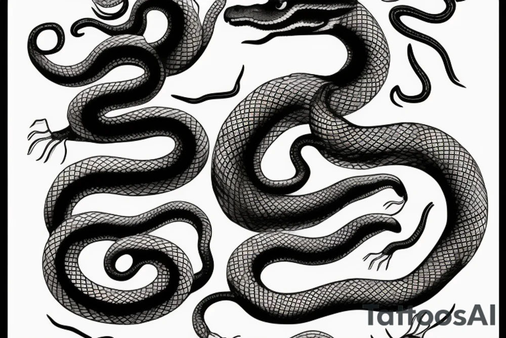 Wolf headed snake on a spike tattoo idea