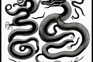 Wolf headed snake on a spike tattoo idea