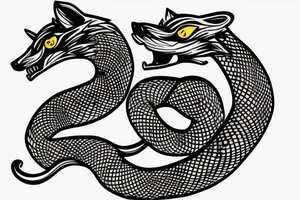 Wolf headed snake on a spike tattoo idea