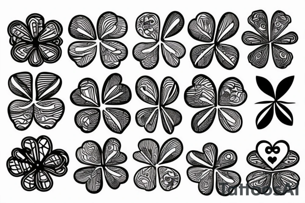 Four leaf clover with 33 tattoo idea
