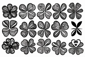 Four leaf clover with 33 tattoo idea