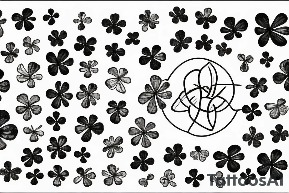 Four leaf clover with 33 tattoo idea