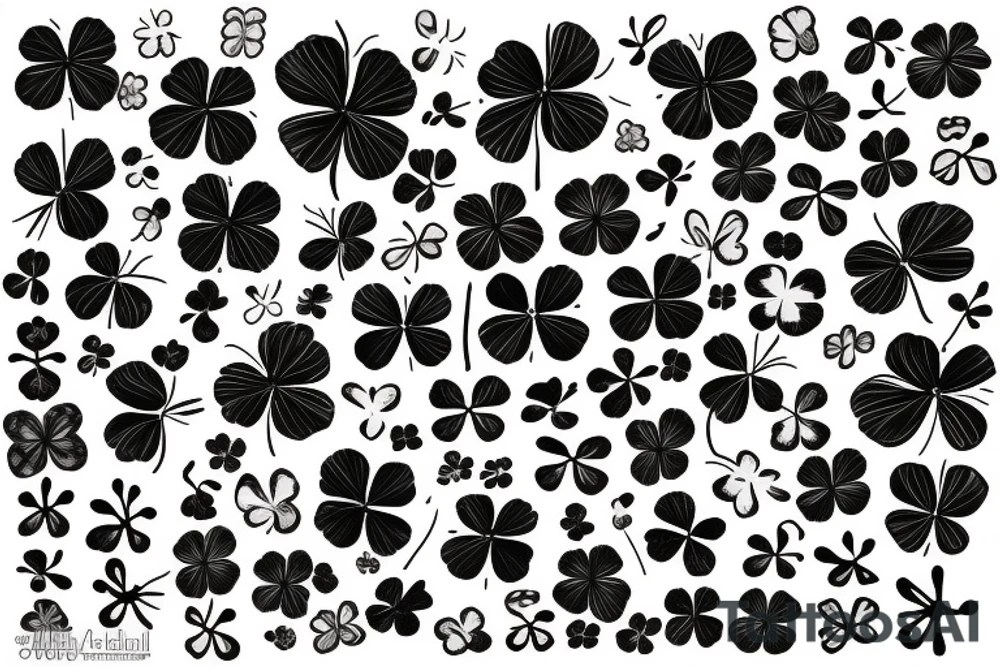 Four leaf clover with number 33 tattoo idea