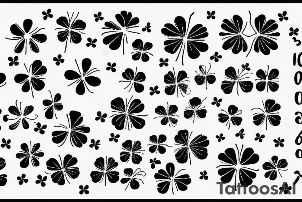 Four leaf clover with number 33 tattoo idea