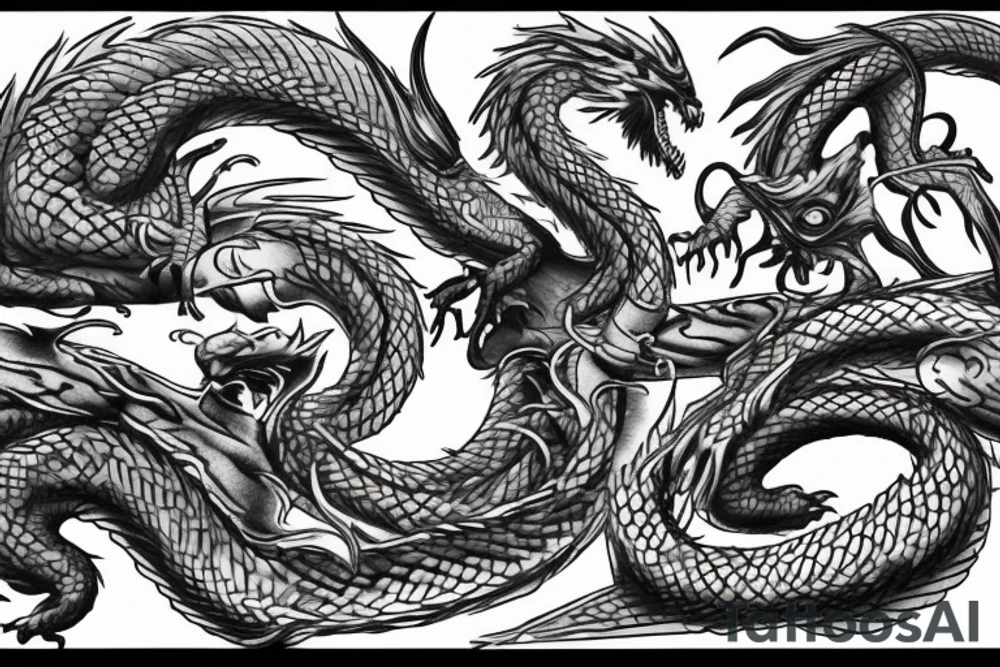 I am street smart , willing to die for the ones that i love sometimes it gets me hurt but i would still do it , i dont give a shit about anyone except the people i love , portray all these in the form of a dragon sletch tattoo idea