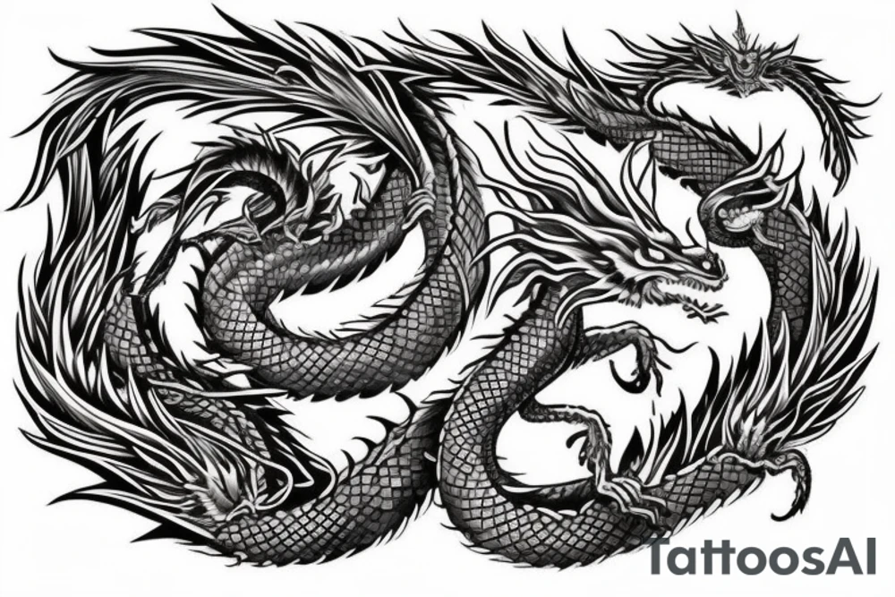 I am street smart , willing to die for the ones that i love sometimes it gets me hurt but i would still do it , i dont give a shit about anyone except the people i love , portray all these in the form of a dragon sletch tattoo idea