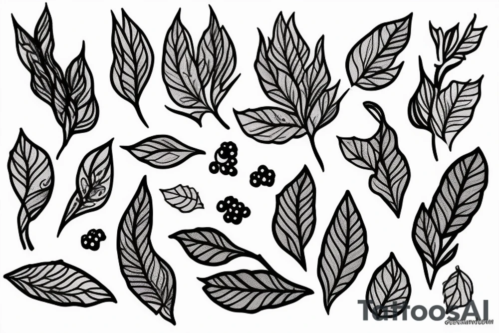 whimsical blueberry branch tattoo idea