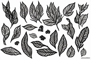 whimsical blueberry branch tattoo idea