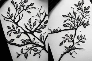 whimsical blueberry branch tattoo idea