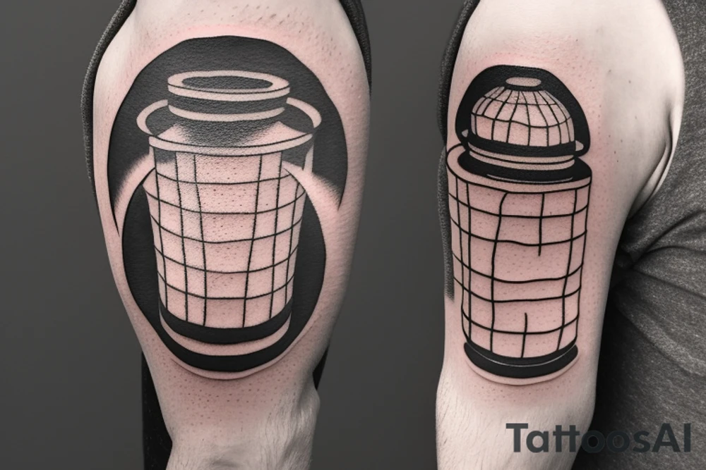 a radioactive lantern as a logo tattoo idea