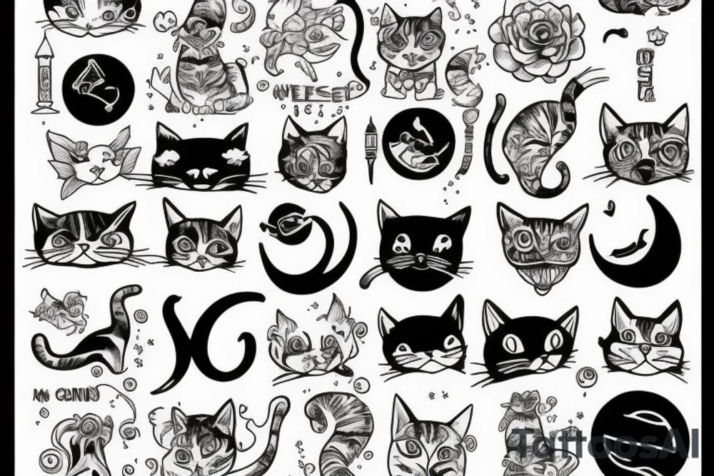 Cat on Earth globe tattoo idea
