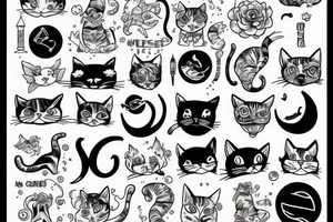 Cat on Earth globe tattoo idea