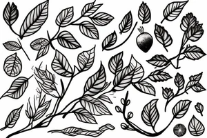 whimsical blueberry branch tattoo idea