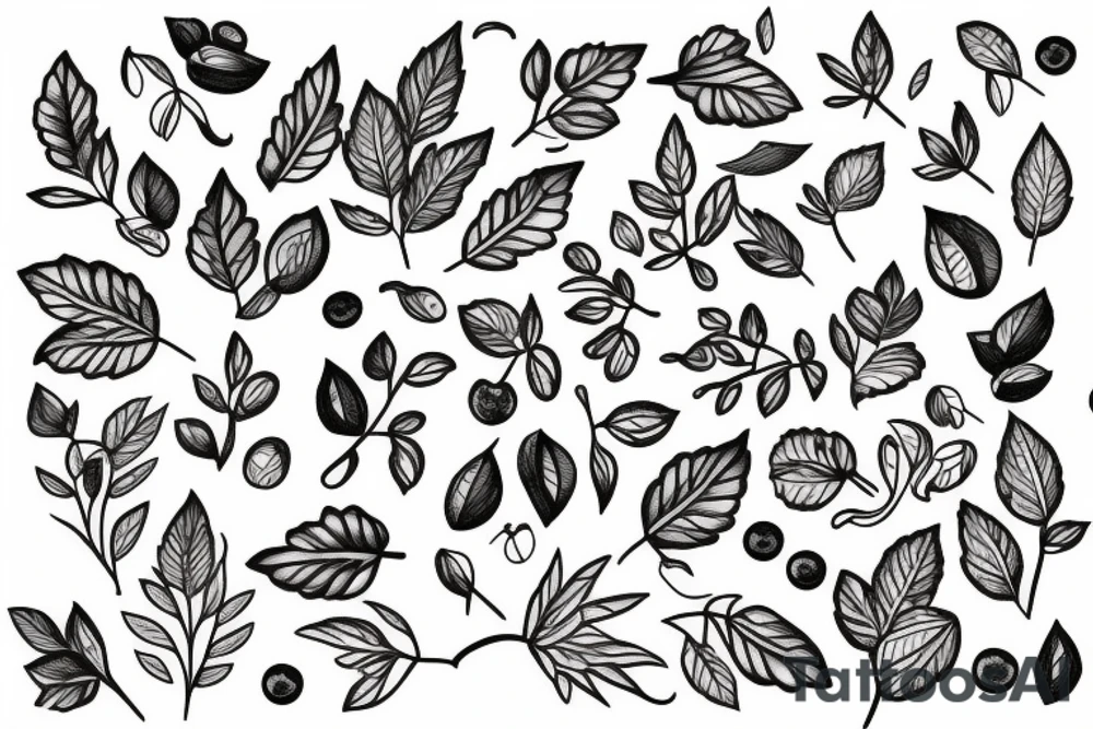 whimsical blueberry branch tattoo idea
