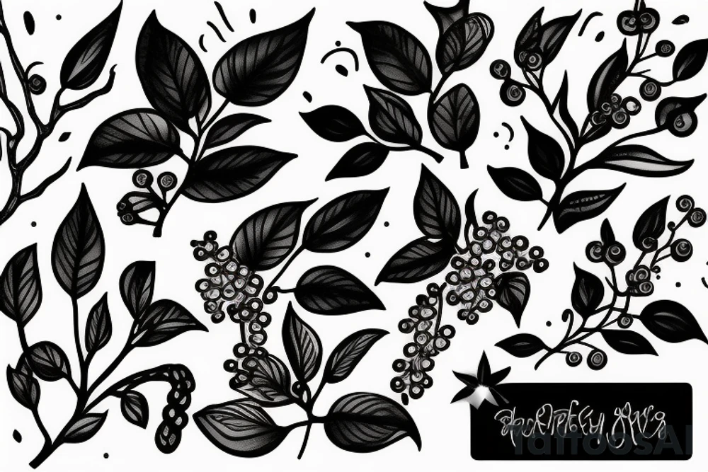 blueberry branch tattoo idea