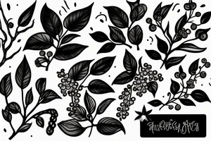 blueberry branch tattoo idea