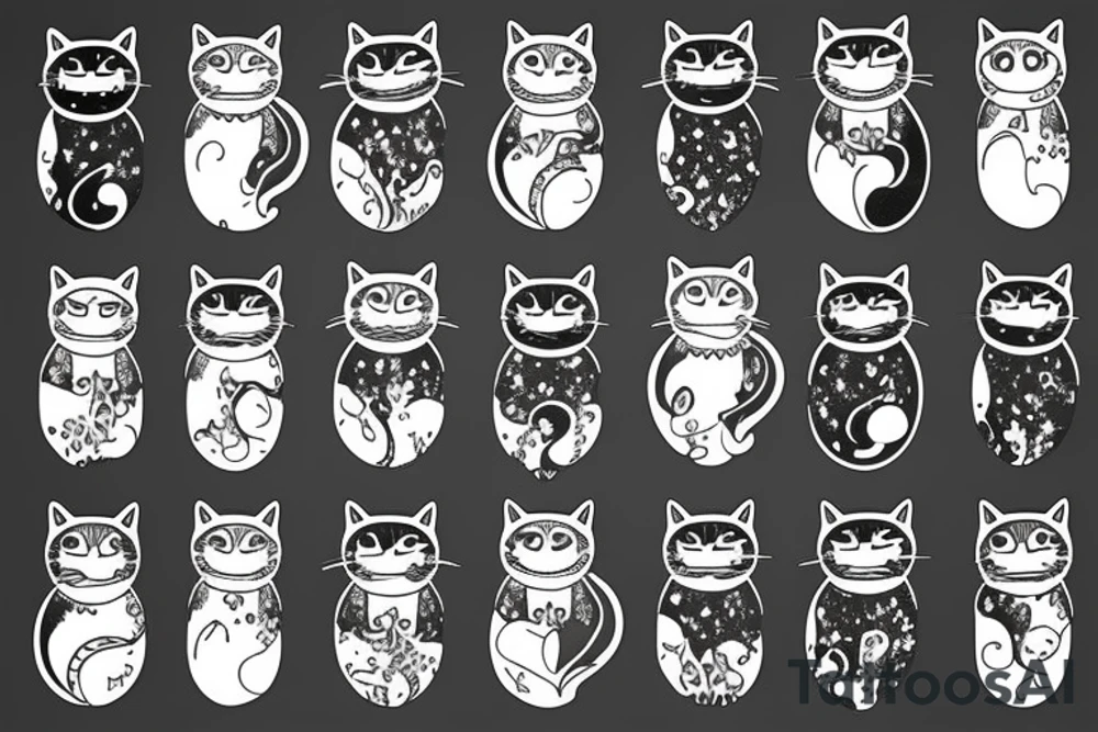 Cat standing on Earth tattoo idea