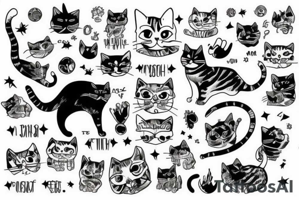Cat standing on Earth tattoo idea