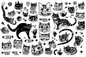 Cat standing on Earth tattoo idea