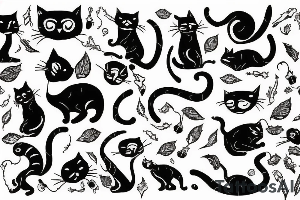 Cat standing on Earth tattoo idea