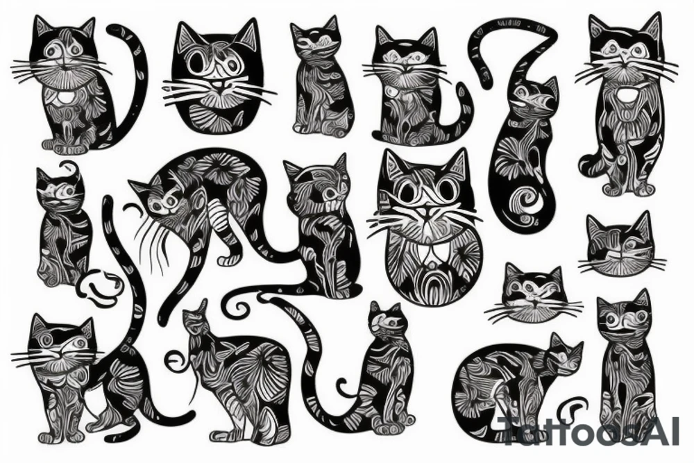 Cat standing on Earth tattoo idea