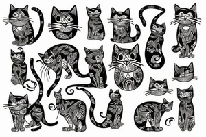 Cat standing on Earth tattoo idea