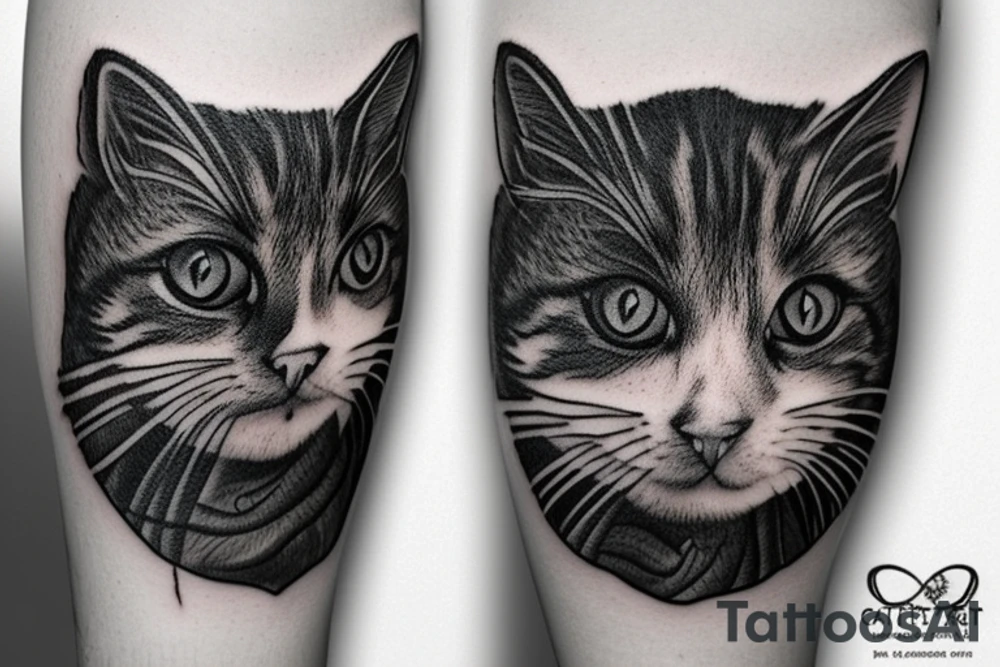 Cat standing on Earth tattoo idea