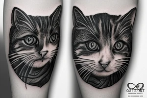 Cat standing on Earth tattoo idea