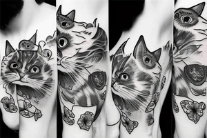 Cat standing on Earth tattoo idea