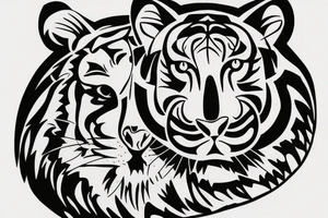 Half tiger half lion tattoo idea