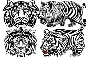 Half tiger half lion tattoo idea