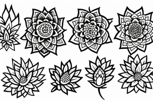 sun and lotus flower tattoo idea