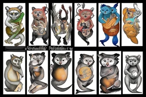 Lemur fighting a wombat tattoo idea