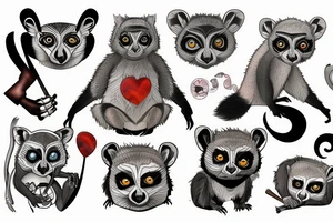 Lemur fighting a wombat tattoo idea