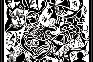 Gato negro tattoo idea