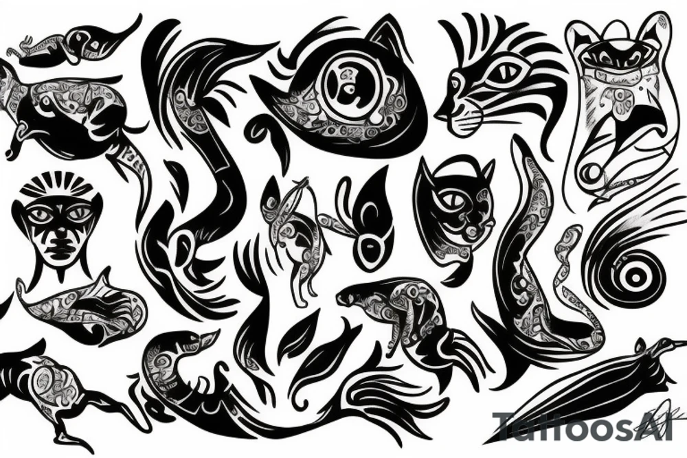 Gato negro tattoo idea