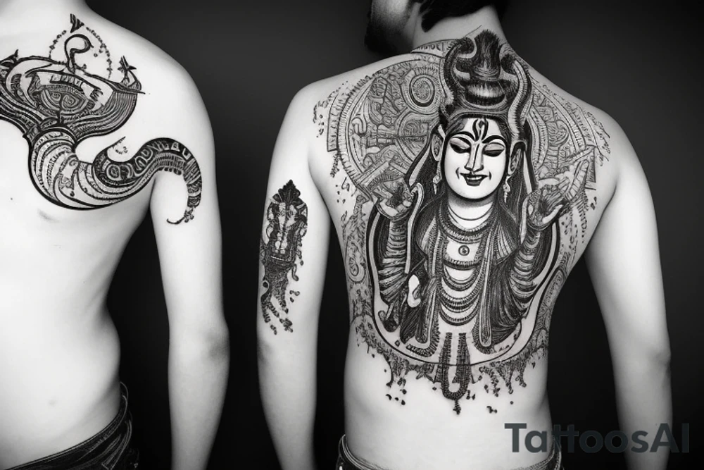 Lord shiva and Vishnu tattoo idea