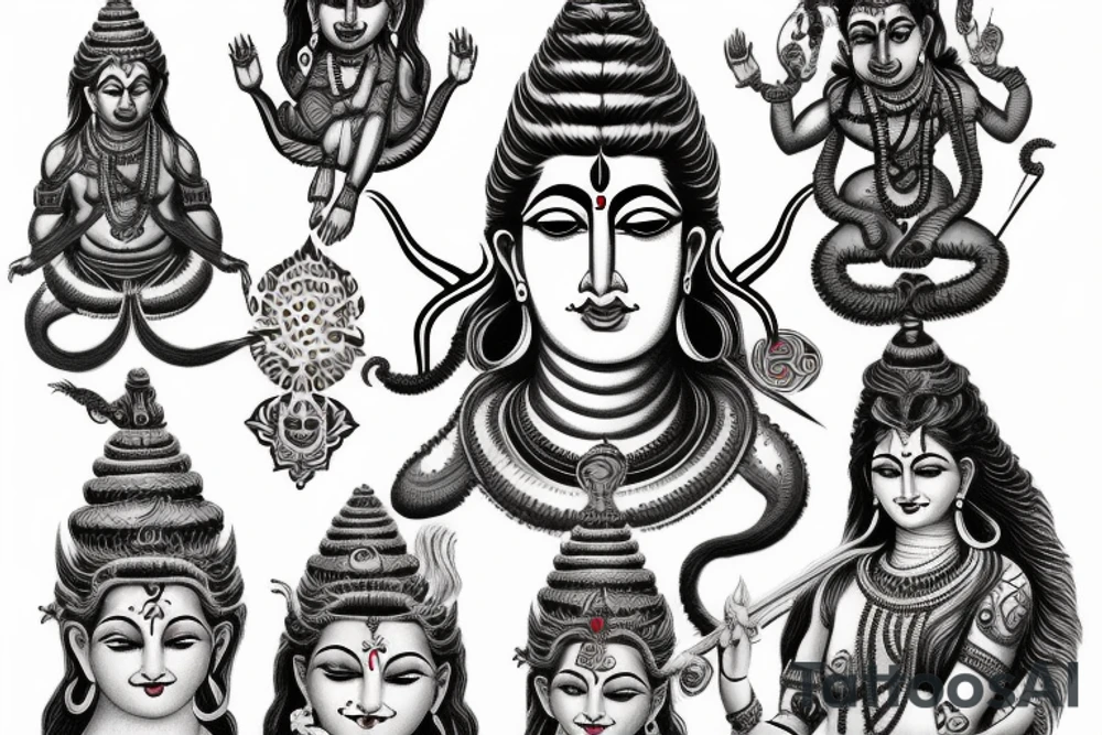 Lord shiva and Vishnu tattoo idea