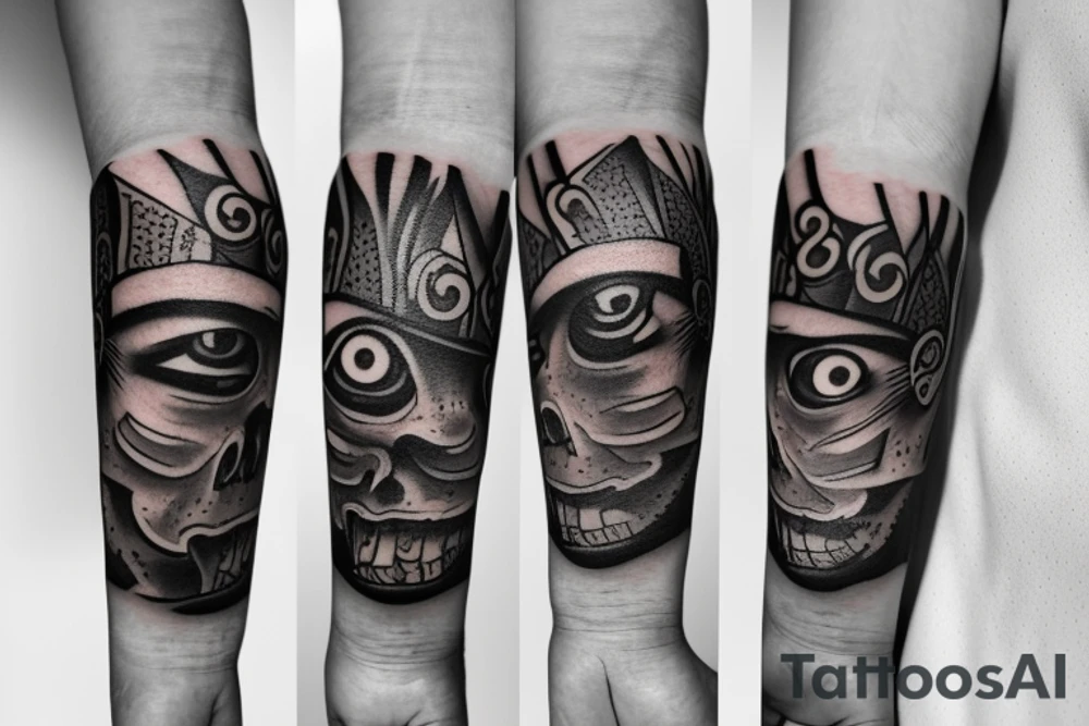 Armband tattoo with eyes tattoo idea