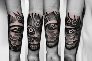 Armband tattoo with eyes tattoo idea