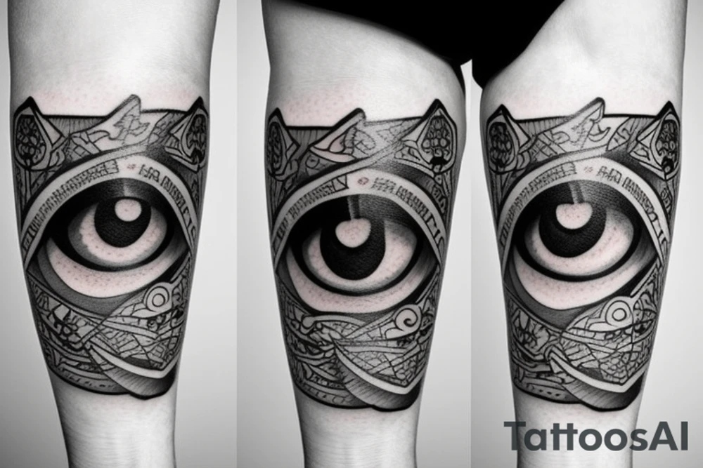 Armband tattoo with eyes tattoo idea
