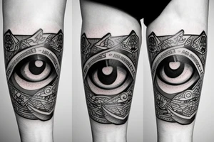 Armband tattoo with eyes tattoo idea