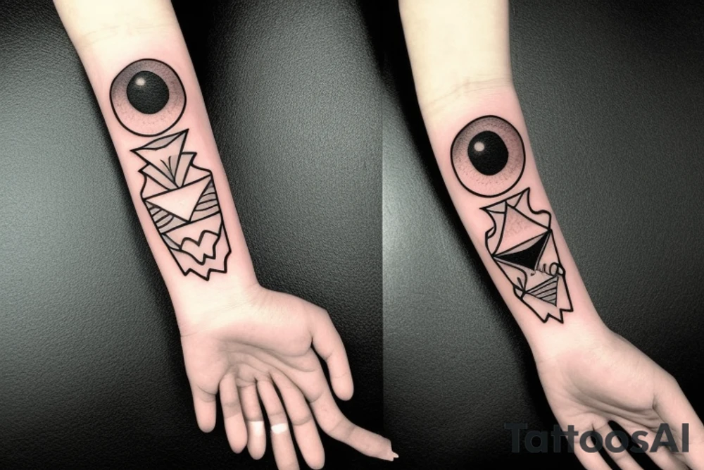 Armband tattoo with eyes tattoo idea