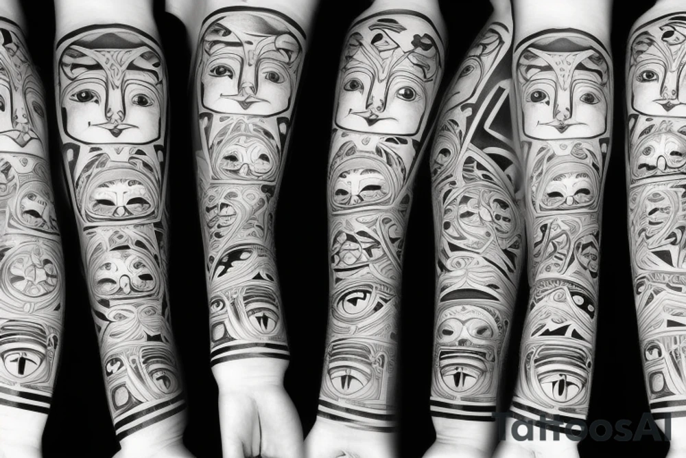 Armband tattoo with eyes tattoo idea