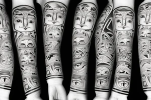 Armband tattoo with eyes tattoo idea