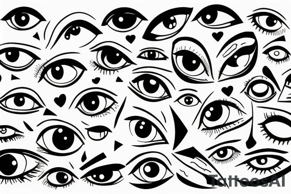 Armband tattoo with eyes tattoo idea