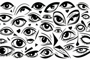 Armband tattoo with eyes tattoo idea